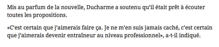 Dominic Ducharme parlait directement à Marc Bergevin.