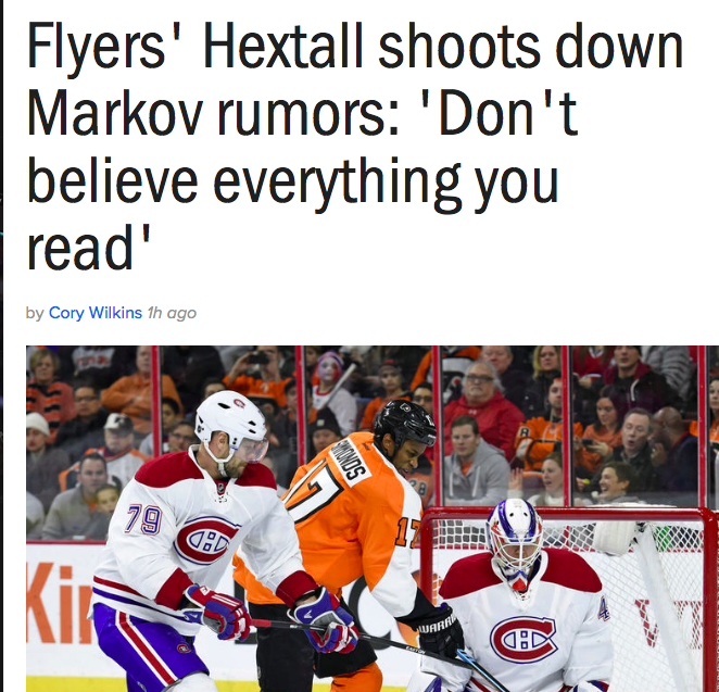 Dossier Andrei Markov: Ron Hextall le jure...