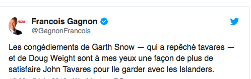 Dossier Tavares: François Gagnon prend une chance...