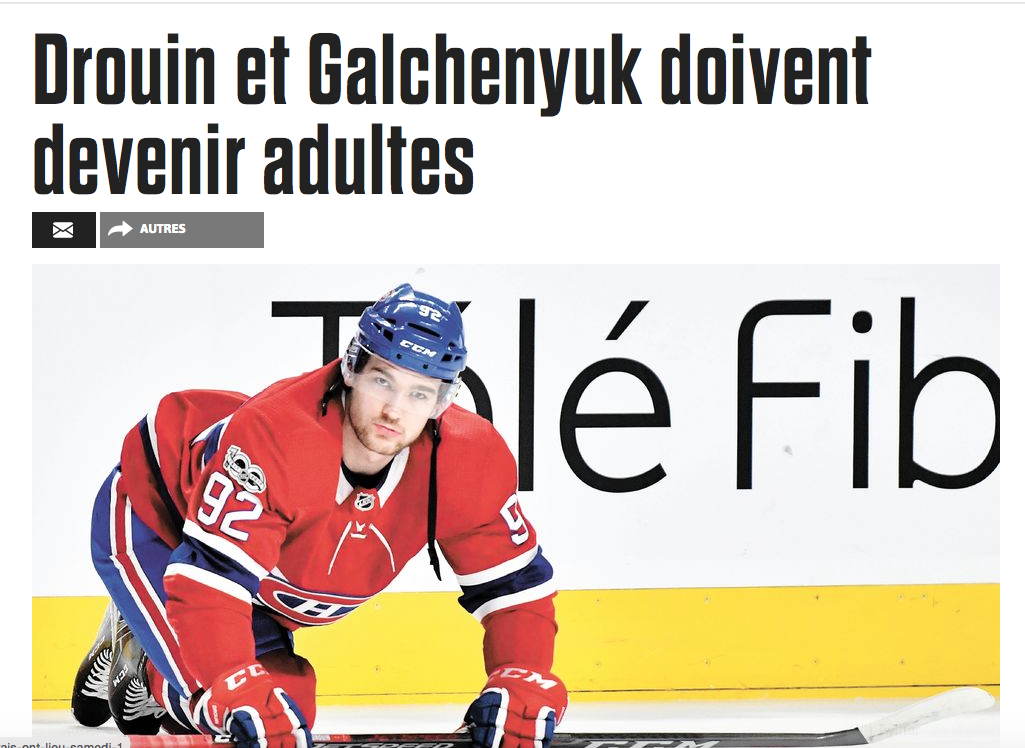 Drouin et CHUCKY...Doivent devenir ADULTES..