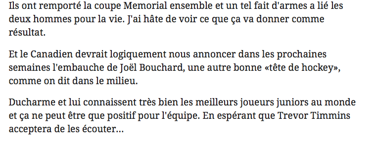 Ducharme...Bouchard...Zadina.. Le TRIO de l'ESPOIR....
