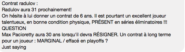  Entre RADU ou Pacioretty... Vous prenez qui..