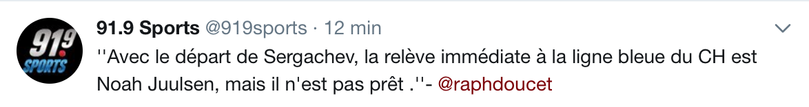 Espérons que l'organisation ne va pas le scraper comme Tinordi...