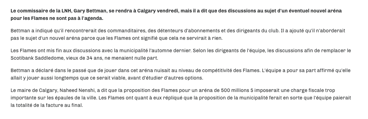 Et Brian Burke parle encore des Flames de Québec...