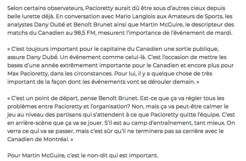 Et l'Impact et le CH vont manquer les séries...