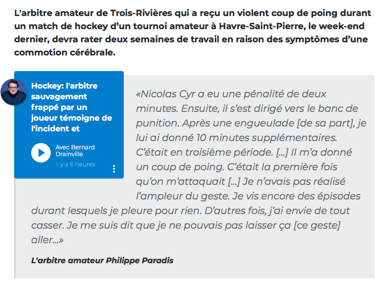 EXCLUSIF: L'ARBITRE FRAPPÉ au VISAGE MENT.