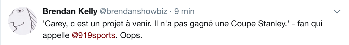 Faudrait que la Gazette arrête de s'acharner sur Carey Price...