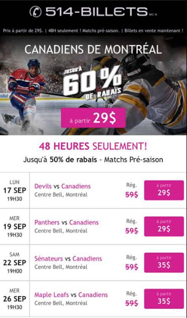 Faut croire que la vente de billets, ne se passe pas très bien...