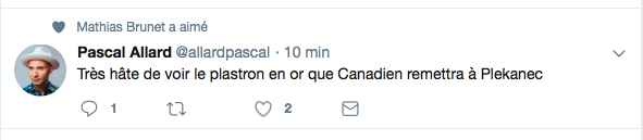 Faut-TU être CAVE...Pour se moquer de Tomas Plekanec ce soir..