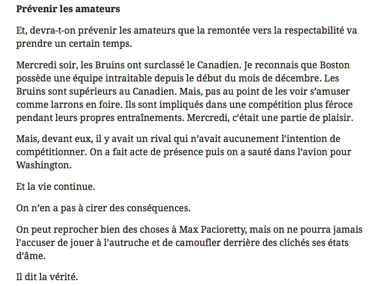  FIERTÉ et RESPECT...Deux mots qui manquent à Bergy...