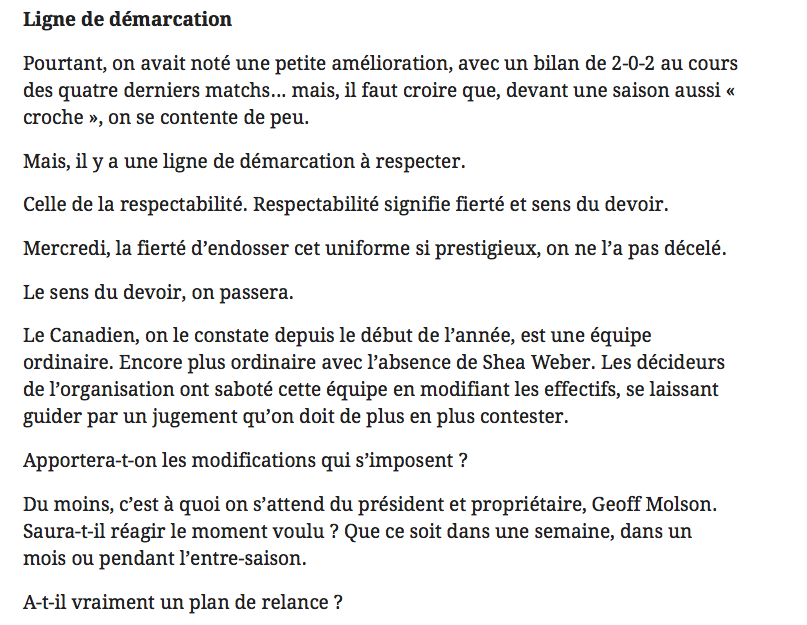  FIERTÉ et RESPECT...Deux mots qui manquent à Bergy...