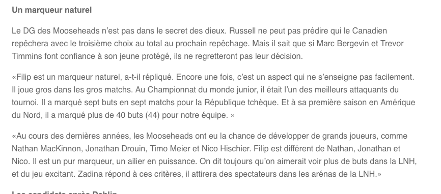 Filip Zadina est un GEEK du hockey....