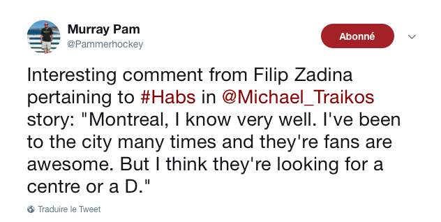 Filip Zadina sait qu'il s'en va à Ottawa? Et que Montréal ne le veut pas...