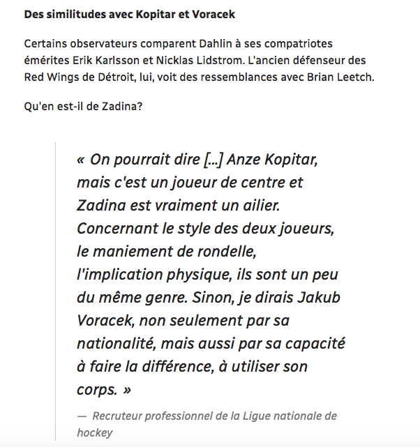 Filip Zadina...est dans la même classe que Rasmus Dahlin...