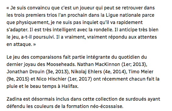 Filip Zadina...est dans la même classe que Rasmus Dahlin...