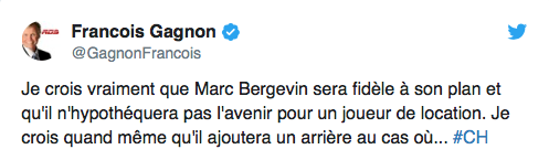 Francois Gagnon est certain que Bergevin va ajouter...