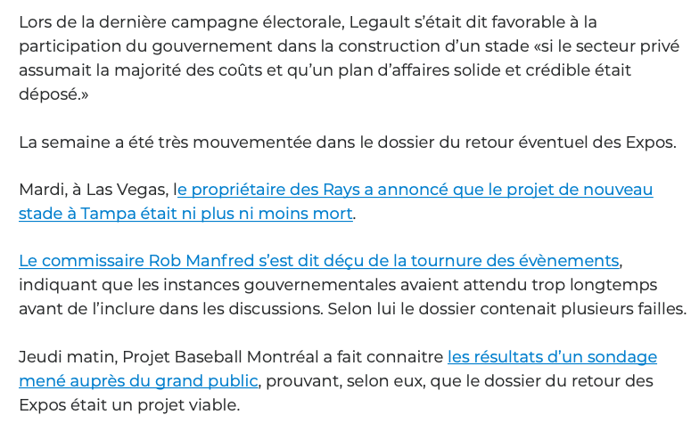 François Legault DIT OUI AUX EXPOS!!!!!