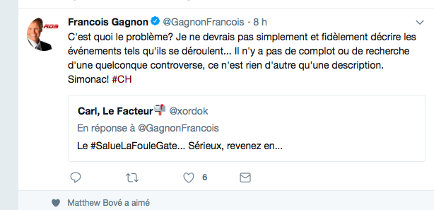 Frank Gagnon nous annonce que...