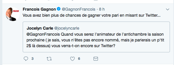 Frank Gagnon nous annonce que...