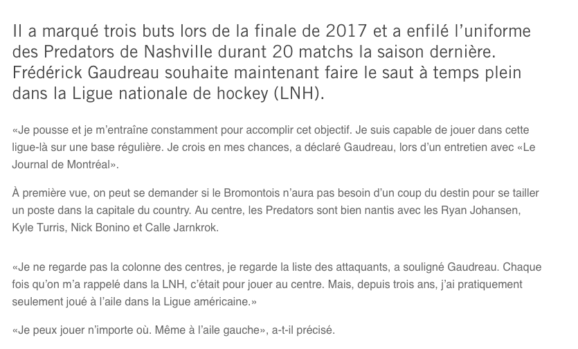 Fred Gaudreau à Montréal?