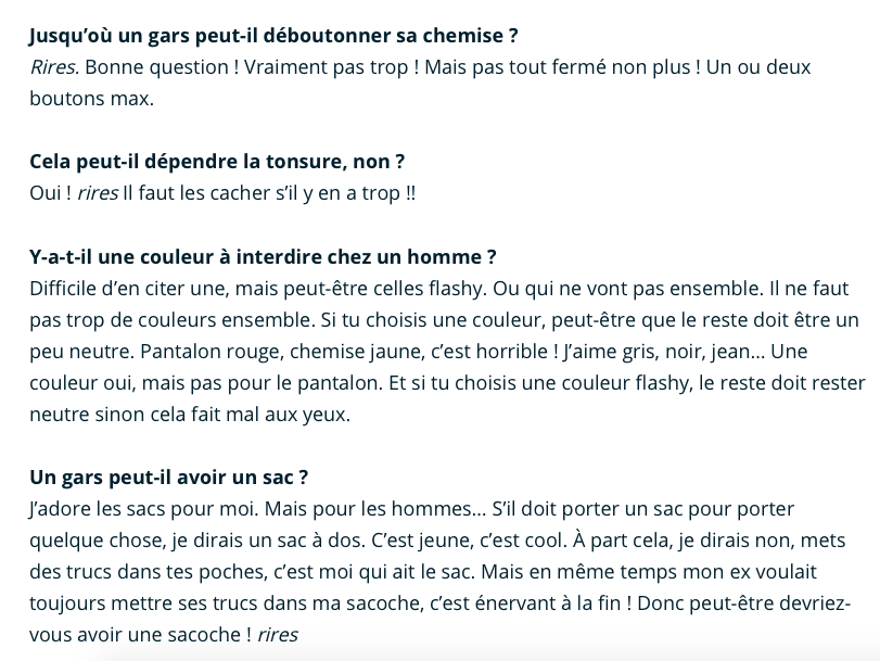 GENIE vous dit comment vous habiller les BOYS..