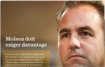 Geoff Molson doit arrêter de manger dans la MAIN de Bergevin..