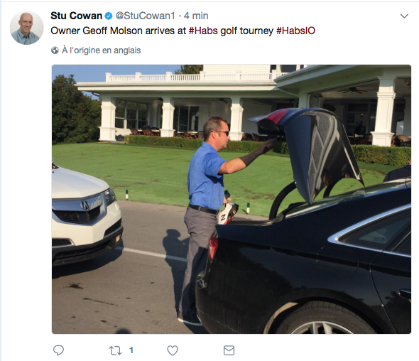 Geoff Molson est arrivé au tournoi de GOLF...BLINDÉ...