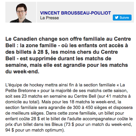 Geoff Molson joue avec les chiffres...et les enfants...