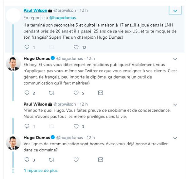 Geoff Molson n'a vraiment pas apprécié la sortie de Paul Wilson sur twitter...