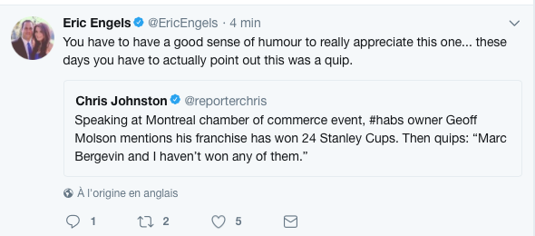 Geoff Molson NIAISE vraiment avec ça..
