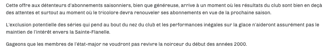 Geoff Molson REMBOURSE les détenteurs d'abonnements de saison..