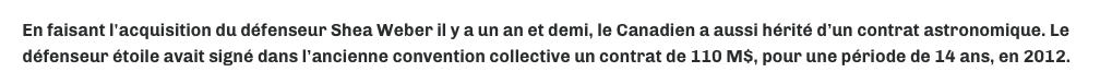 Geoff Molson se CAL...du contrat de Weber..
