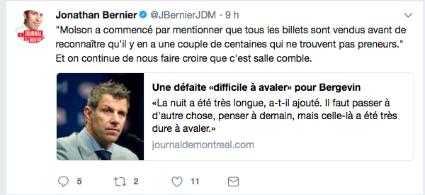 Geoff Molson va regretter d'avoir dit la vérité..