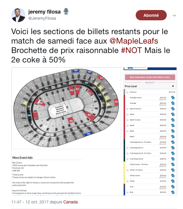 Geoff Molson vous offre le 2e COKE à 50%!!!! HAHA!!!