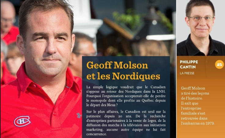 Geoff Molson...est vraiment le NAPOLÉON du Québec...