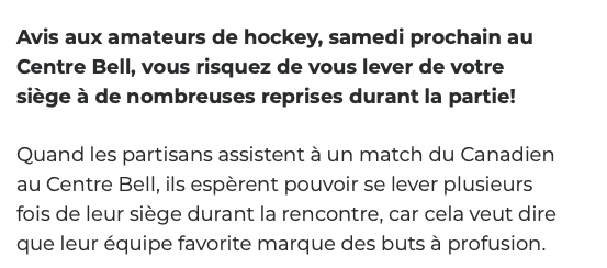 Gregory Charles pour les MATANTES et MONONCLES du Centre Bell...