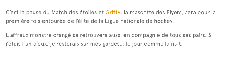 Gritty veut TUER des MASCOTTES au ALL-STAR GAME...