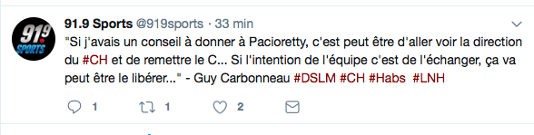 Guy Carbonneau conseille à PATCH de s'HUMILIER....
