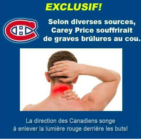 HAHA!!!  Carey Price a un NOUVEAU SURNOM!!!!