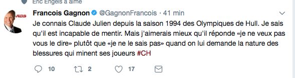 HAHA!!! Claude Julien est INCAPABLE de MENTIR!!!!!