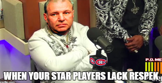 HAHA!!!! Georges McPhee est GELÉ RAIDE...