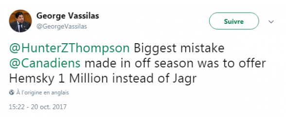 HAHA!!! Jaromir Jagr rit de Marc Bergevin...et d'Ales Hemsky en même temps!!!