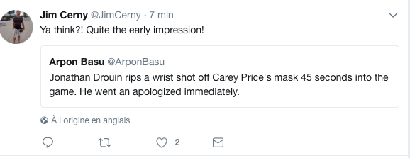 HAHA!!!  La première impression de JOE..