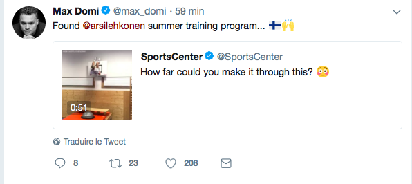 HAHA!!! L'entraînement d'Artturi Lehkonen.