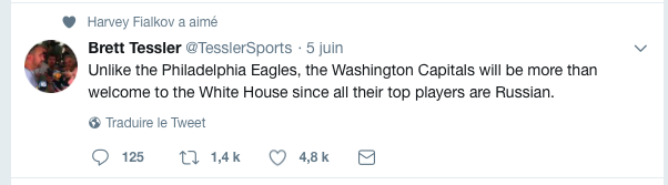 HAHA!!!! Les Capitals vont aller à la Maison Blanche eux..