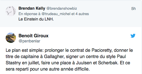 HAHA!!!!!! Marc Bergevin sait où il s'en va..