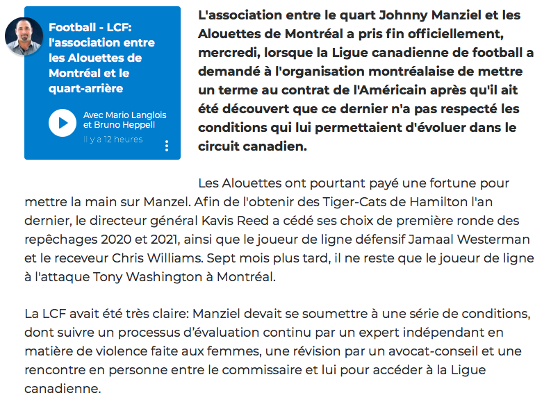 HAHA!!!! On dirait qu'on parle de Marc Bergevin...