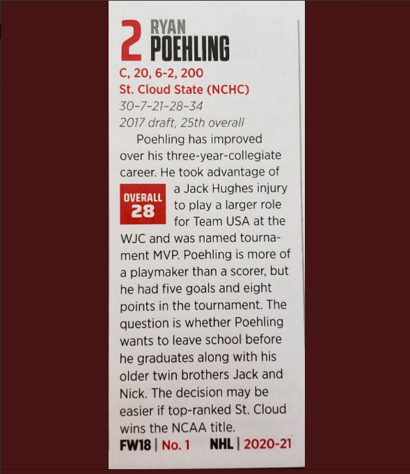 HAHA!!!!! On est AVERTI pour Ryan Poehling....