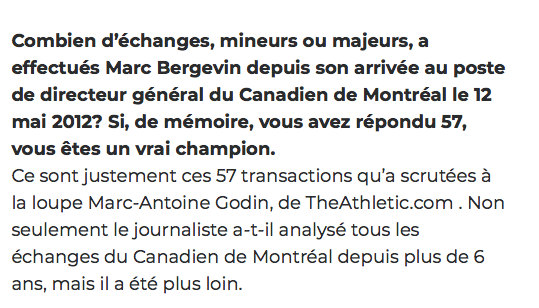HAHA!!!! Une note POSITIVE pour Marc Bergevin??????