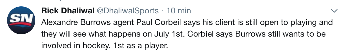 HAHA...Alex Burrows rêve en couleurs...